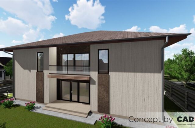 locuinta individuala, casa Glamorouss, proiect locuinta, parter si etaj, locuinta incapatoare, Cad-on.ro, curte, gradina, terasa, locuinta mare
