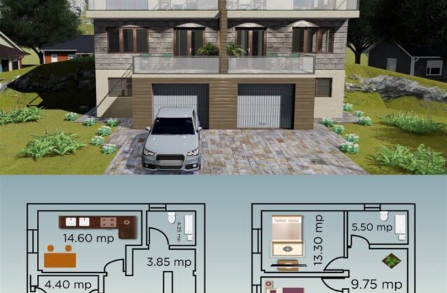 duplex Rivendell, proiect locuinta, locuinta individuala, demisol, parter si etaj, locuinta incapatoare, Cad-on.ro, curte, gradina