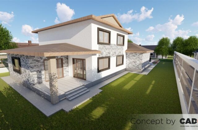 locuinta individuala, casa Sparklingly proiect locuinta, parter si etaj, locuinta incapatoare, Cad-on.ro, curte, gradina, terasa, locuinta mare